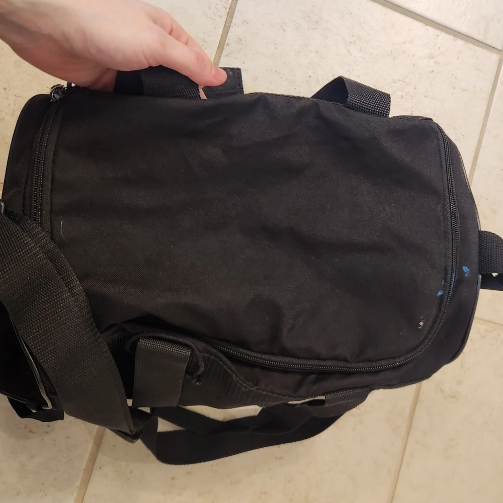 Adidas Duffle Gym Bag Black White Logo #A895‎